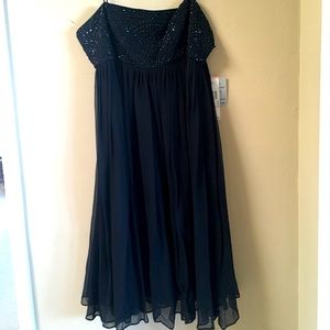 Anne Klein black empire waist sequin bodice dress